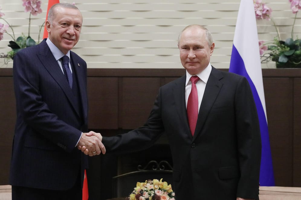 Erdogan (l.) und Putin haben in Sotschi auch über den Bau von zwei weiteren Atomkraftwerken in der Türkei gesprochen.