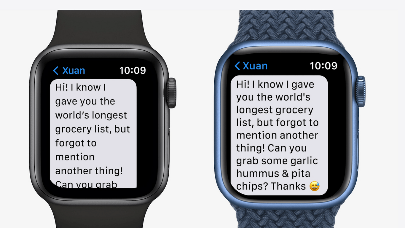 Die neue Apple Watch kann mehr Text anzeigen.