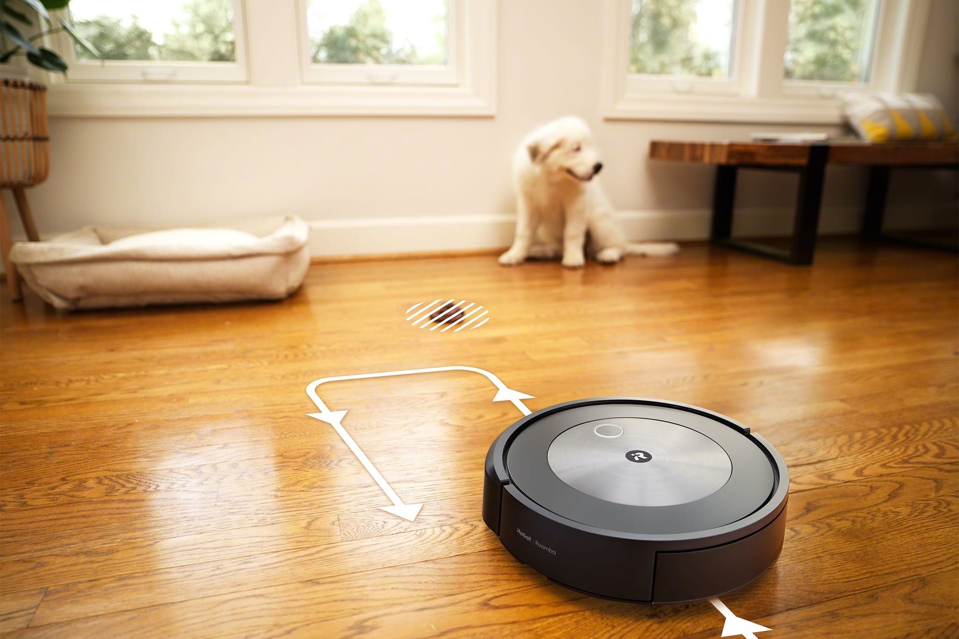 Ein Pressefoto zum Roomba j7+ Robot: Das Gerät kann Hundehaufen erkennen und umfahren, verspricht der Hersteller.