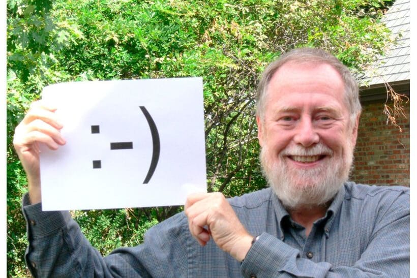 Scott E. Fahlman mit einem Smiley-Symbol: Das Symbol wird versteigert.