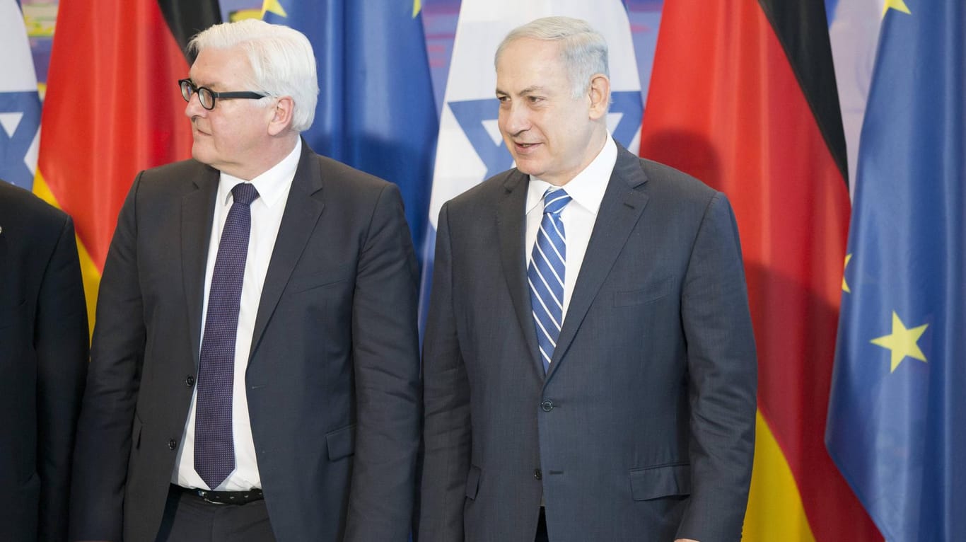 Bundespräsident Frank-Walter Steinmeier (l.) und Israels Ministerpräsident Benjamin Netanjahu (r.) im Februar 2016.