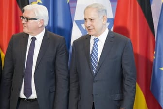 Bundespräsident Frank-Walter Steinmeier (l.) und Israels Ministerpräsident Benjamin Netanjahu (r.) im Februar 2016.