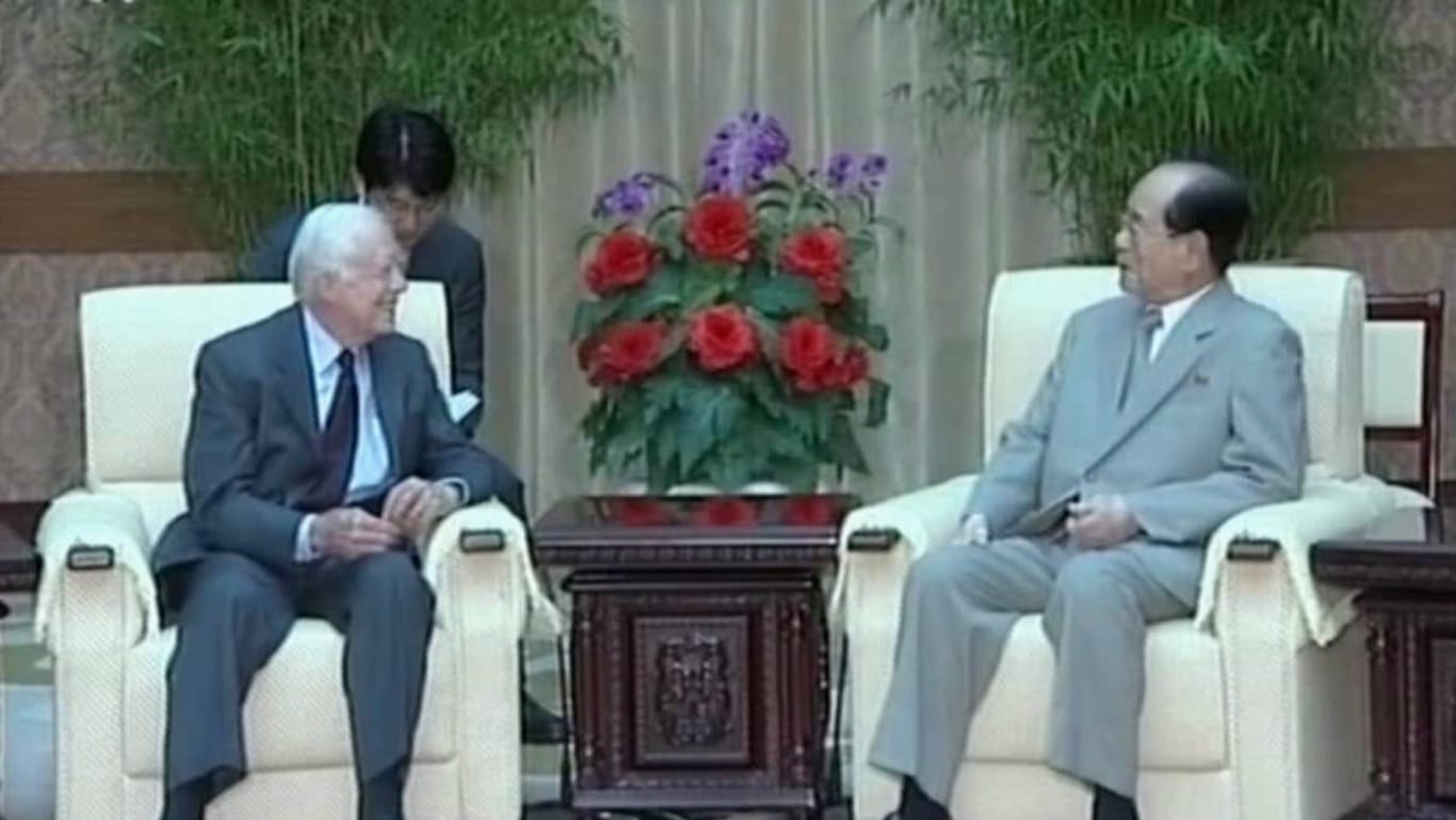 Ex-US-Präsident Jimmy Carter bei Gesprächen in Nordkorea im Jahr 2010.