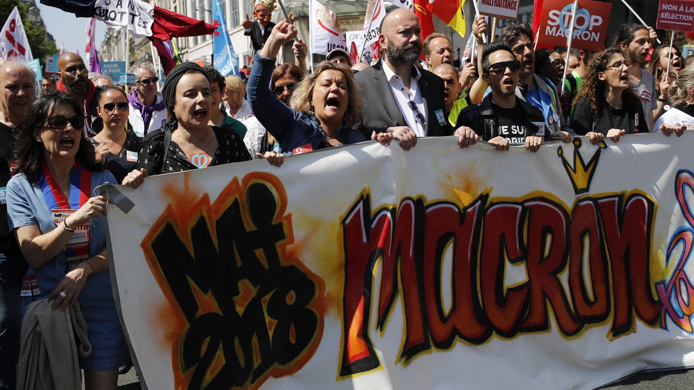 Tausende Demonstranten gingen am Samstag in Paris auf die Straße, um gegen die Reformpolitik von Emmanuel Macron zu protestiert.