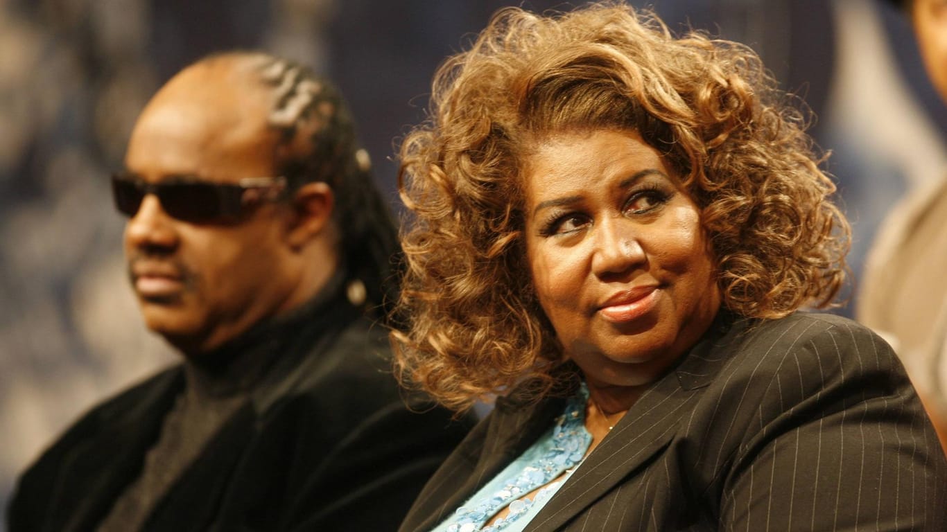 Stevie Wonder und Aretha Franklin: Er stattete der Soul-Legende einen Krankenbesuch ab.