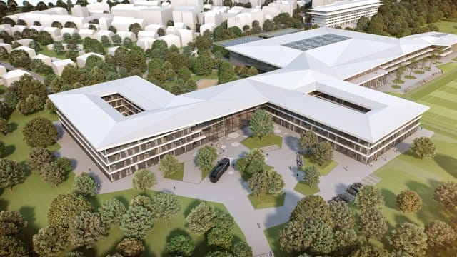Soll 2021 fertig sein: Die DFB-Akademie in Frankfurt.