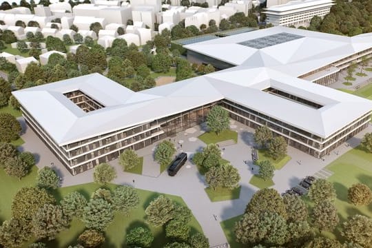 Soll 2021 fertig sein: Die DFB-Akademie in Frankfurt.