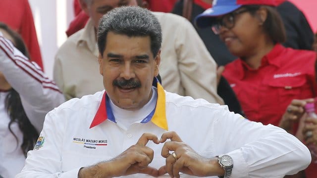 Nicolas Maduro, Präsident von Venezuela, während einer Kundgebung zum Jahrestag seiner Wiederwahl.