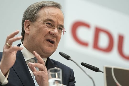 Armin Laschet gibt im Anschluss an die Sitzung des CDU-Präsidiums eine Pressekonferenz.