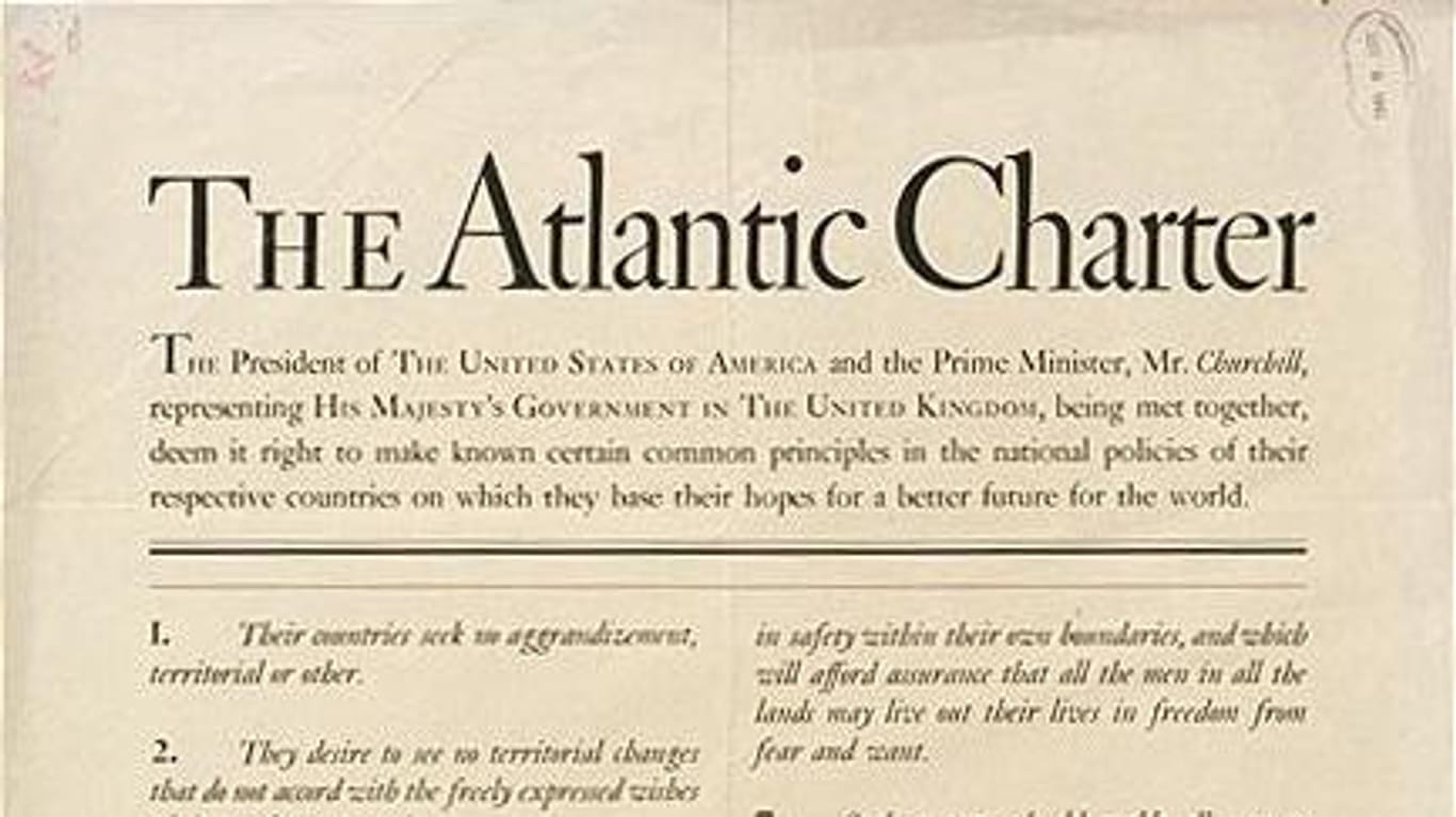 Gedruckte Kopie der Atlantik-Charta von 1941