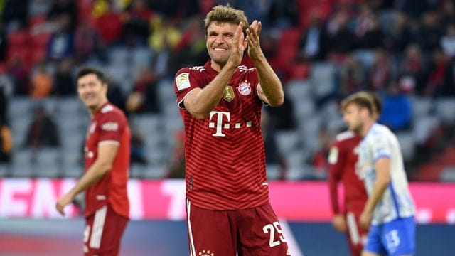 Eröffnete beim 5:0-Kantersieg gegen Hertha BSC den Torreigen: Bayerns Thomas Müller. Eröffnete beim 5:0-Kantersieg gegen Hertha BSC den Torreigen: Bayerns Thomas Müller.