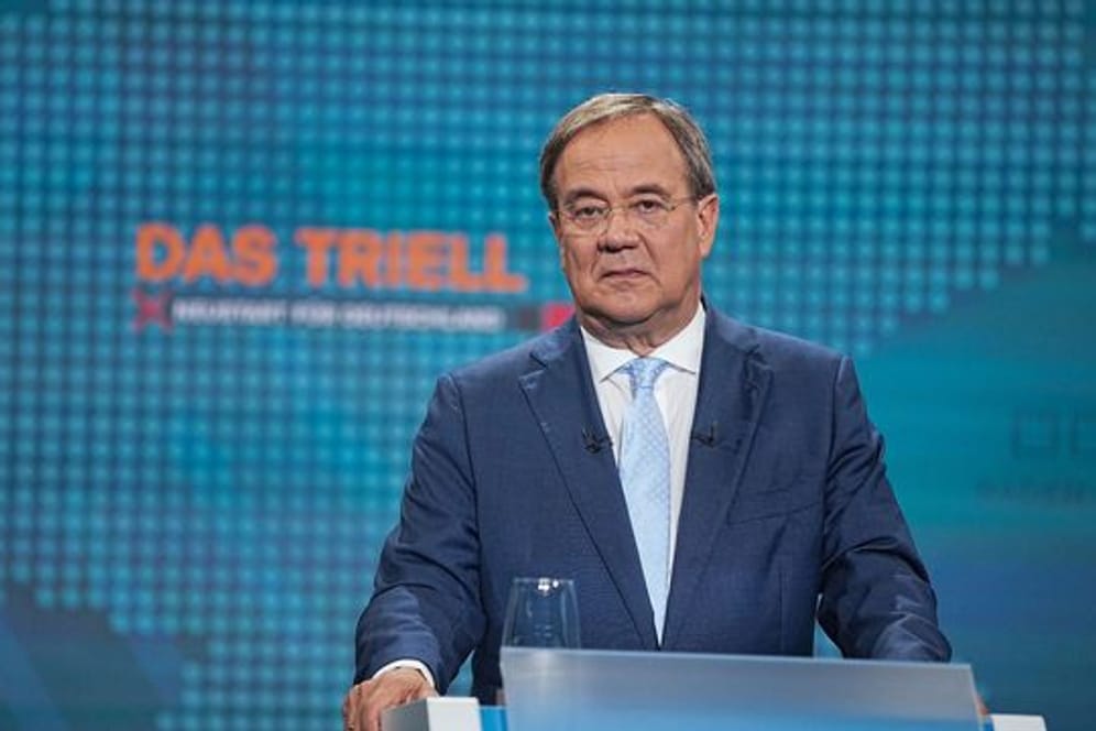 Unions-Kanzlerkandidat Armin Laschet (CDU) beim ersten TV-Triell.