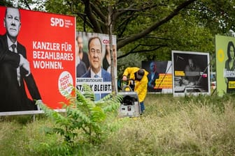 Plakate für die Bundestagswahl in Berlin.