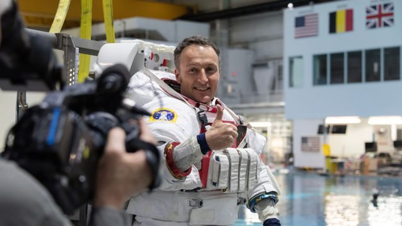 Der ESA-Astronaut Matthias Maurer beim Training.