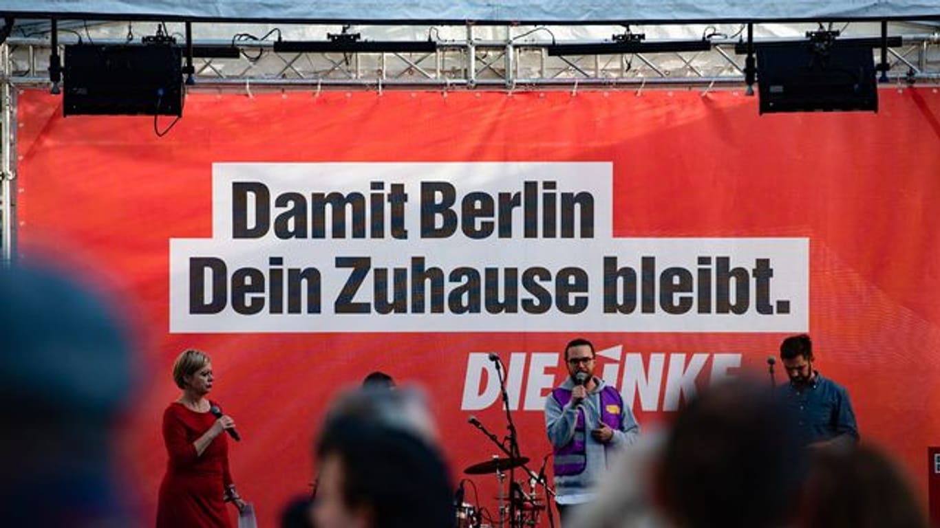Die Linke macht Wahlkampf in Berlin.