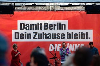 Die Linke macht Wahlkampf in Berlin.