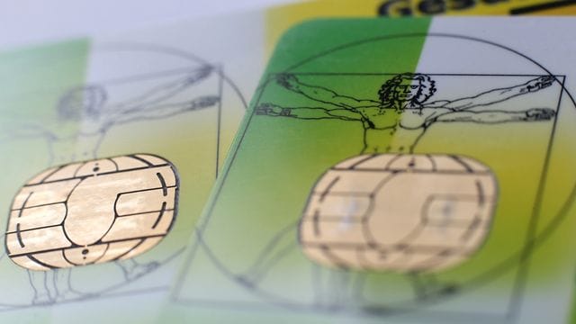Versichertenkarten einer gesetzlichen Krankenkasse. Versichertenkarten einer gesetzlichen Krankenkasse.