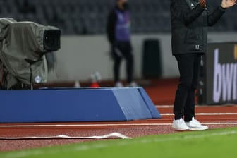 Bundestrainer Hansi Flick trieb seine Mannschaft in Island an.