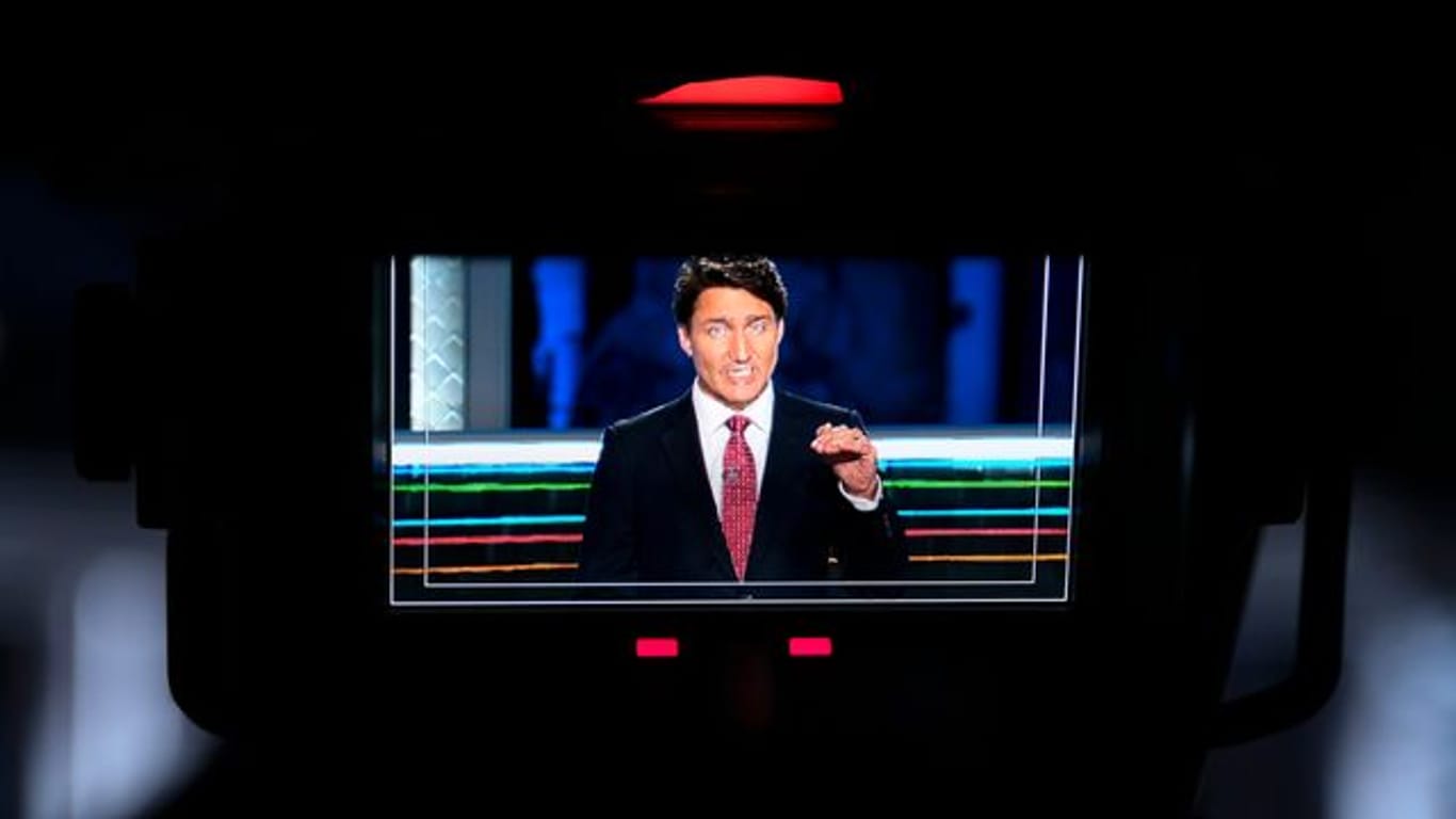Premierminister Justin Trudeau geriet bei der letzten Fernsehdebatte der Spitzenkandidaten unter Druck.
