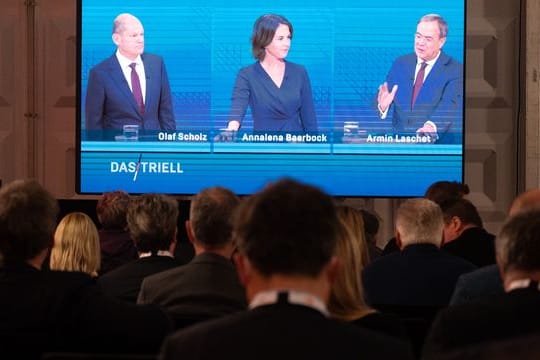 Olaf Scholz, Annalena Baerbock und Armin Laschet lieferten sich beim TV-Triell teilweise einen scharfen Schlagabtausch.