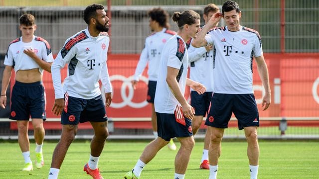 Abschlusstraining der Spieler des FC Bayern in München.