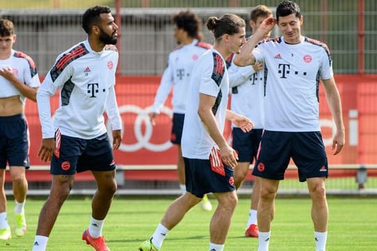 Abschlusstraining der Spieler des FC Bayern in München.