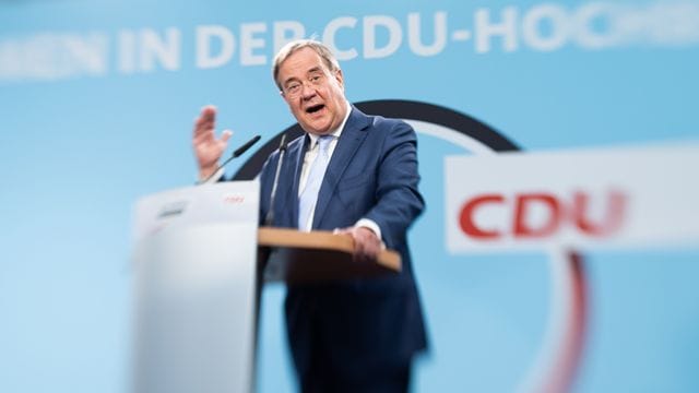 CDU-Kandidat Armin Laschet bei einem Auftritt in Delbrück.