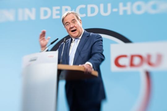 CDU-Kandidat Armin Laschet bei einem Auftritt in Delbrück.