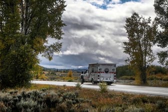 Ein Rettungsfahrzeug nahe dem Grand Teton National Park im US-Bundesstaat Wyoming.