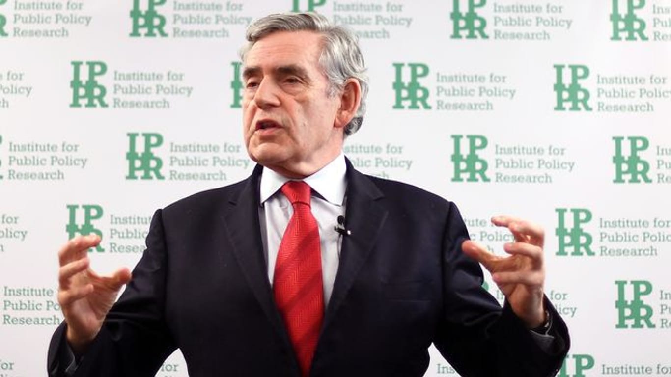Großbritanniens Ex-Premier Gordon Brown bei einer Rede am Institute for Public Policy Research (IPPR).