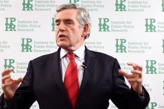 Großbritanniens Ex-Premier Gordon Brown bei einer Rede am Institute for Public Policy Research (IPPR).
