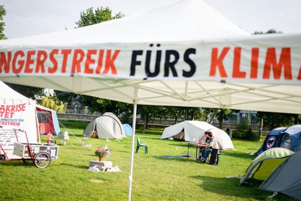 Im Regierungsviertel haben die Hungerstreikenden ein Camp aufgebaut.