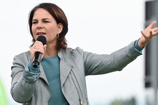Grünen-Kanzlerkandidatin Annalena Baerbock bei einer Wahlkampfveranstaltung.