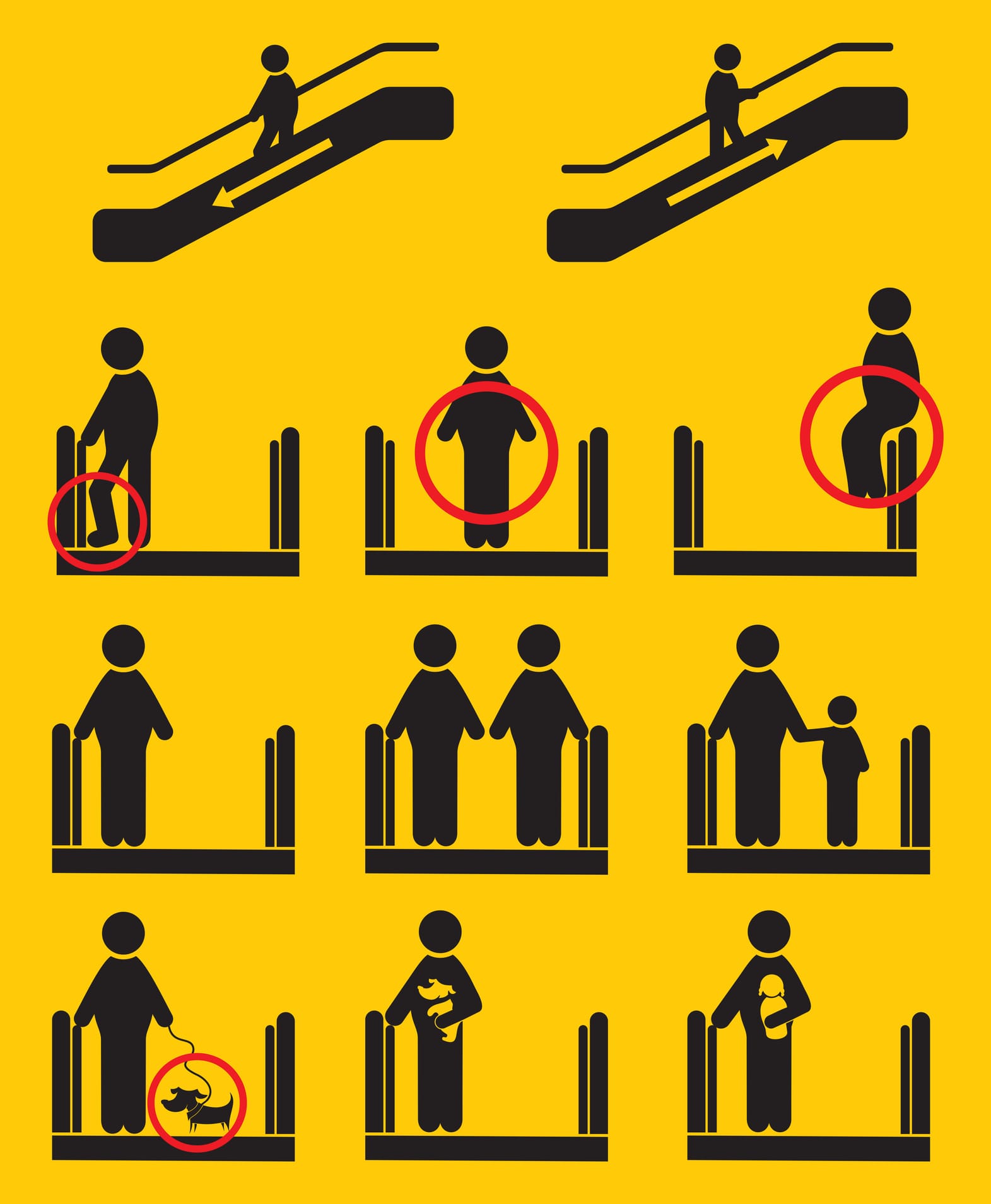 Escalator icons