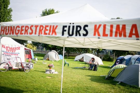 Das Camp der Hungerstreikenden im Regierungsviertel.
