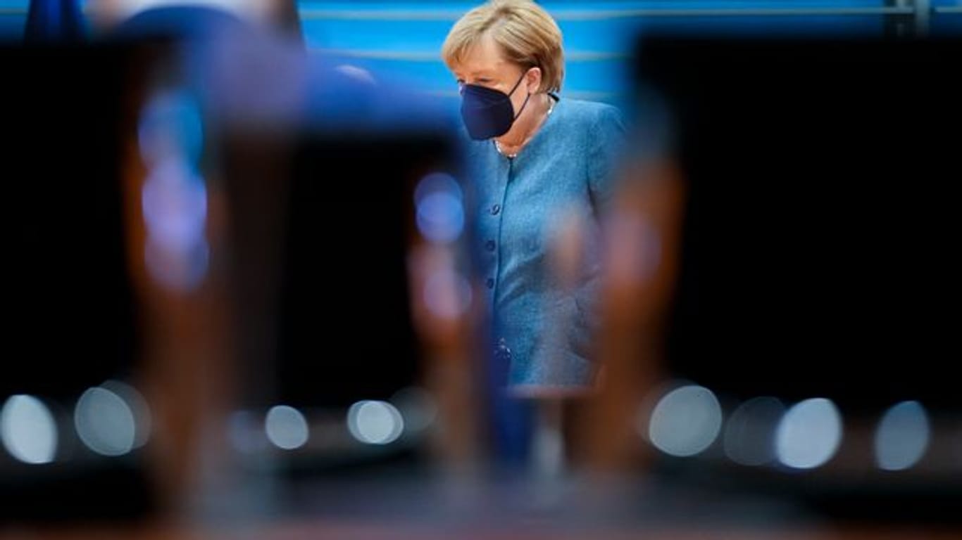 Bundeskanzlerin Angela Merkel (CDU) kommt zur letzten Kabinettssitzung der Bundesregierung vor der Bundestagswahl im Kanzleramt.