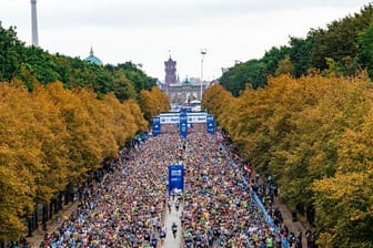 Das Teilnehmerfeld beim Berlin-Marathon 2019.