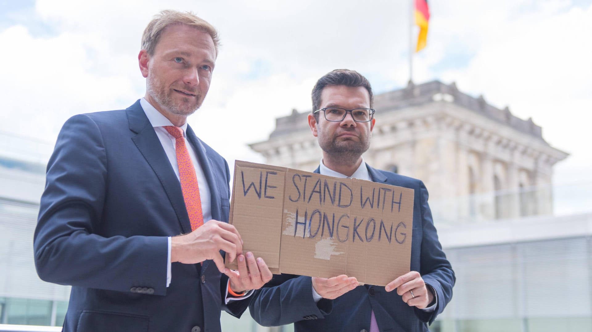 Christian Lindner und Marco Buschmann: Die FDP-Politiker solidarisierten sich im vergangenen Jahr mit den Protestbewegungen in Hong-Kong. (Archivfoto)