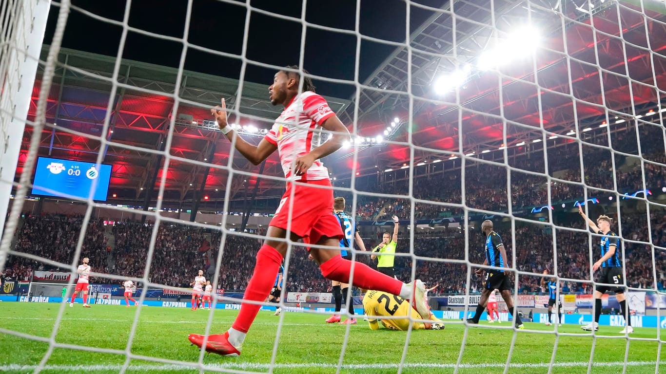 Leipzigs Christopher Nkunku nach dem Treffer zum 1:0 gegen Brügge: Danach kippte das Spiel – gegen Bochum soll das am Samstag nicht passieren.