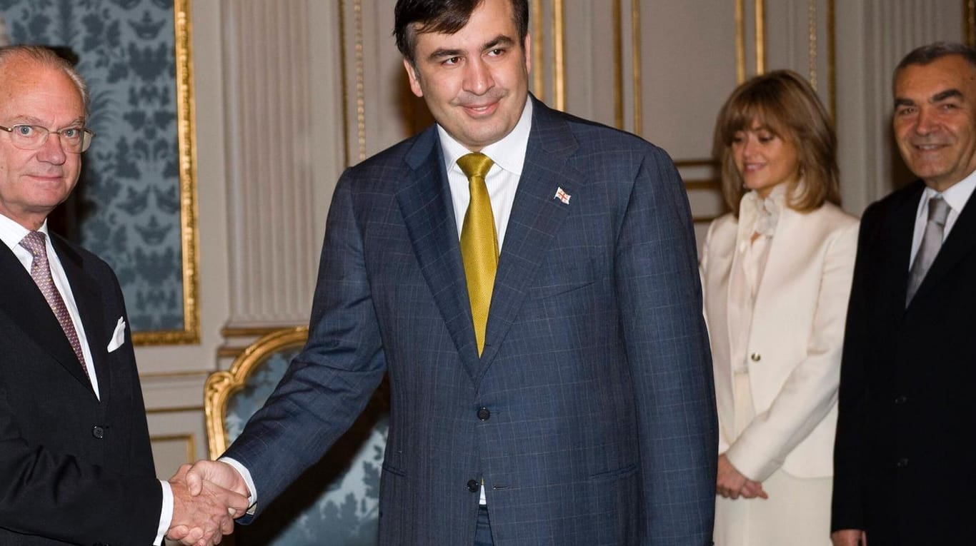 Saakaschwili bei einem Besuch Stockholms 2008: Er war von 2004 bis 2013 Präsident Georgiens.