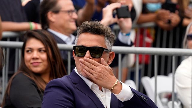 Der spanische Musiker Alejandro Sanz auf dem Walk of Fame in Los Angeles.