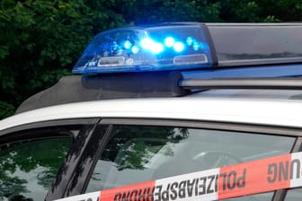 Blaulicht am Polizeiwagen (Symbolbild): In Brunsbüttel ist ein Auto verunglückt.