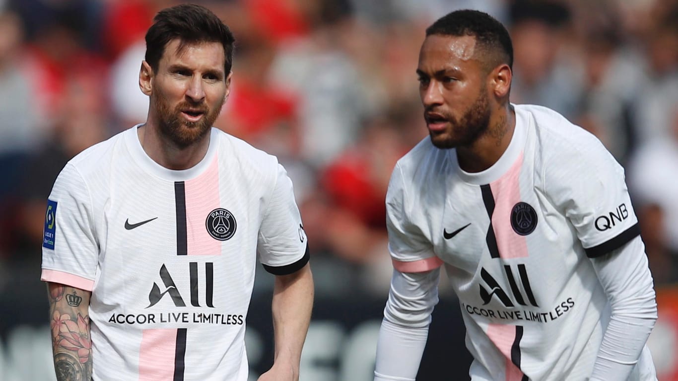 Ratlos: Messi und Neymar im Spiel in Rennes.