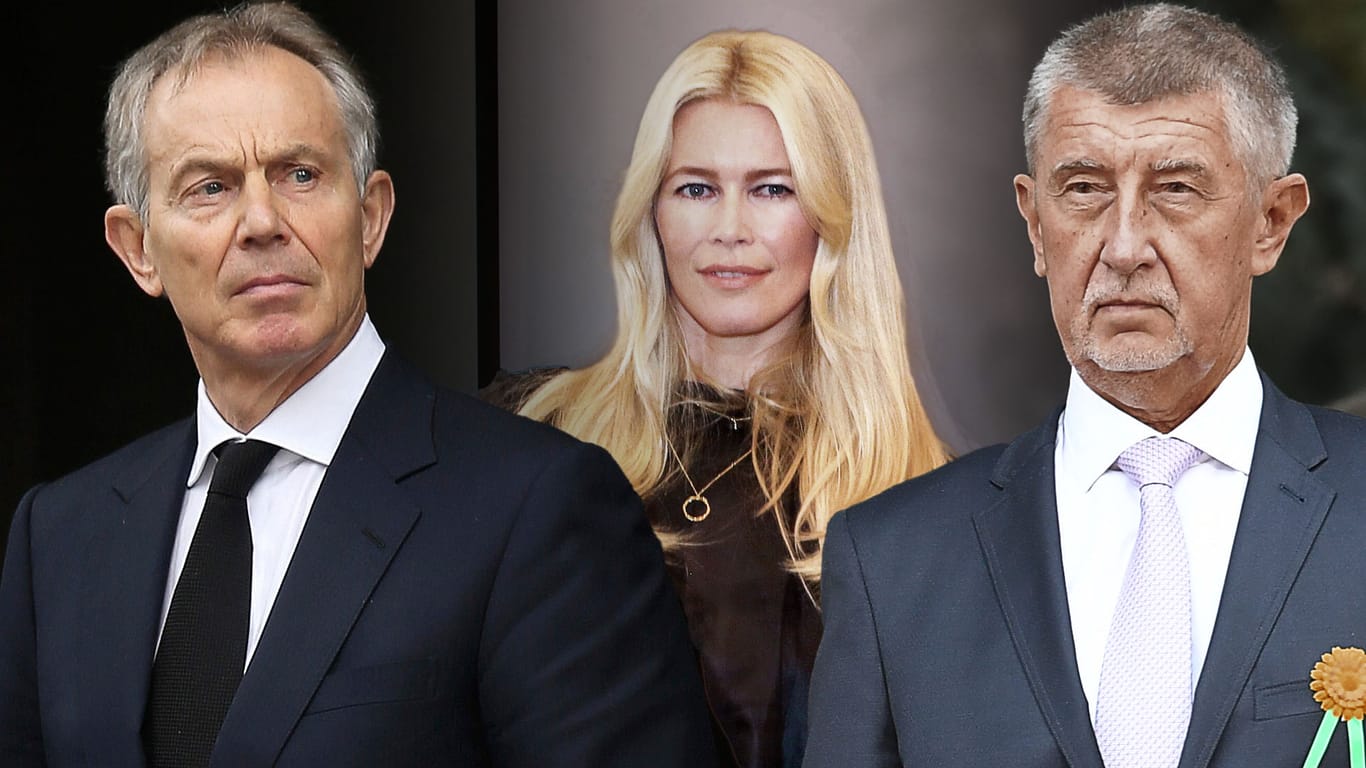 Tony Blair, Claudia Schiffer, Andrej Babiš: Die Namen der drei Personen tauchen in den Pandora Papers auf.