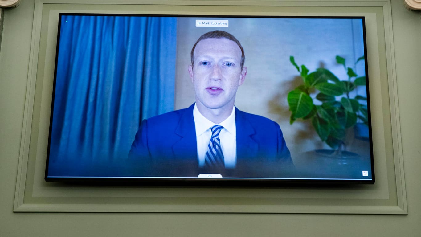 Facebook-Chef Mark Zuckerberg als Zeuge vor dem Senat im Jahr 2020: