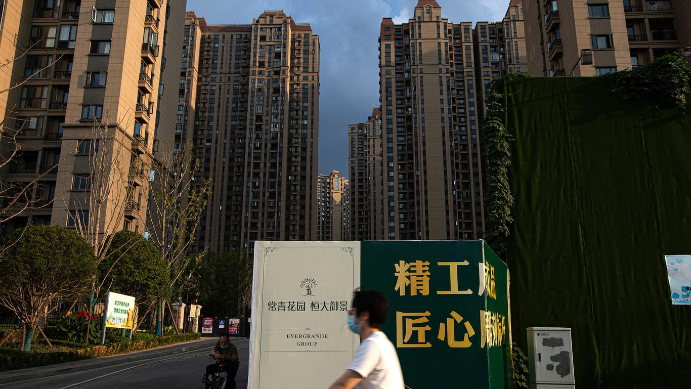 Hochhauskomplex des Konzerns Evergrande: Chinas gesamte Immobilienbranche strauchelt einer neuen Krise entgegen.