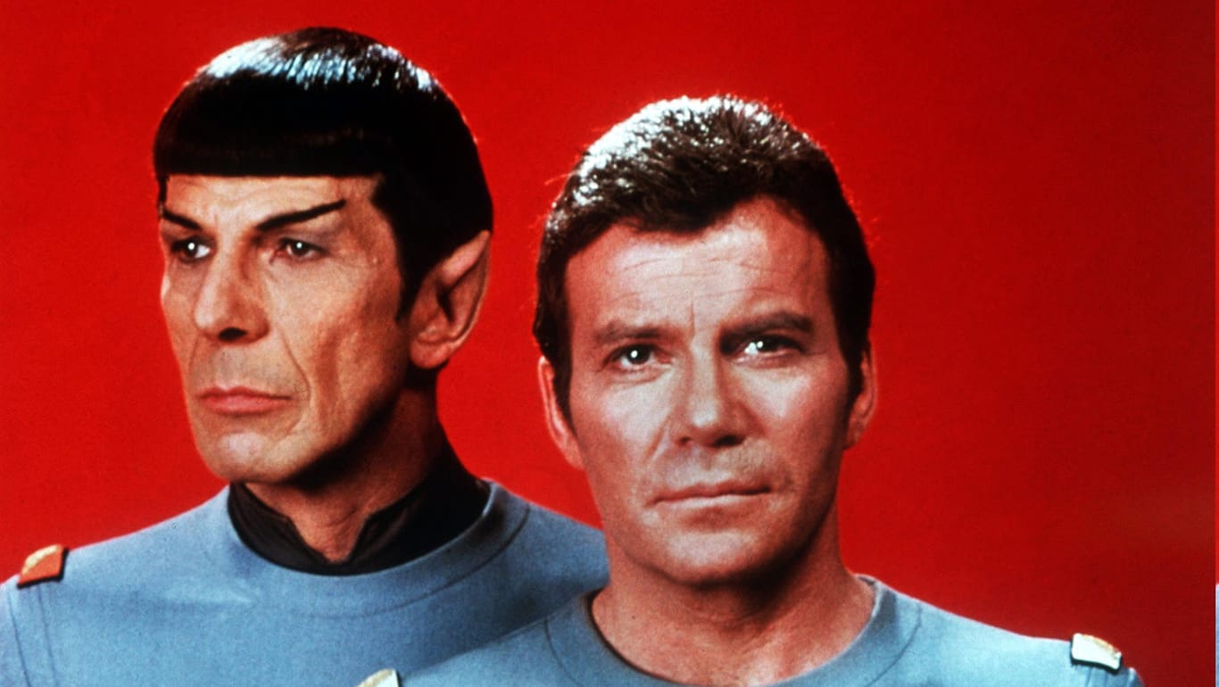 "Star Trek"-Crew aus dem Jahr 1979: William Shatner (r.) als Captain James T. Kirk, Leonard Nimoy als Crewmitglied Spock.