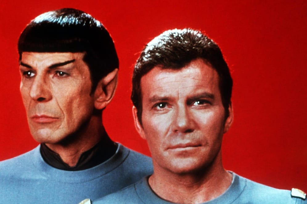 "Star Trek"-Crew aus dem Jahr 1979: William Shatner (r.) als Captain James T. Kirk, Leonard Nimoy als Crewmitglied Spock.