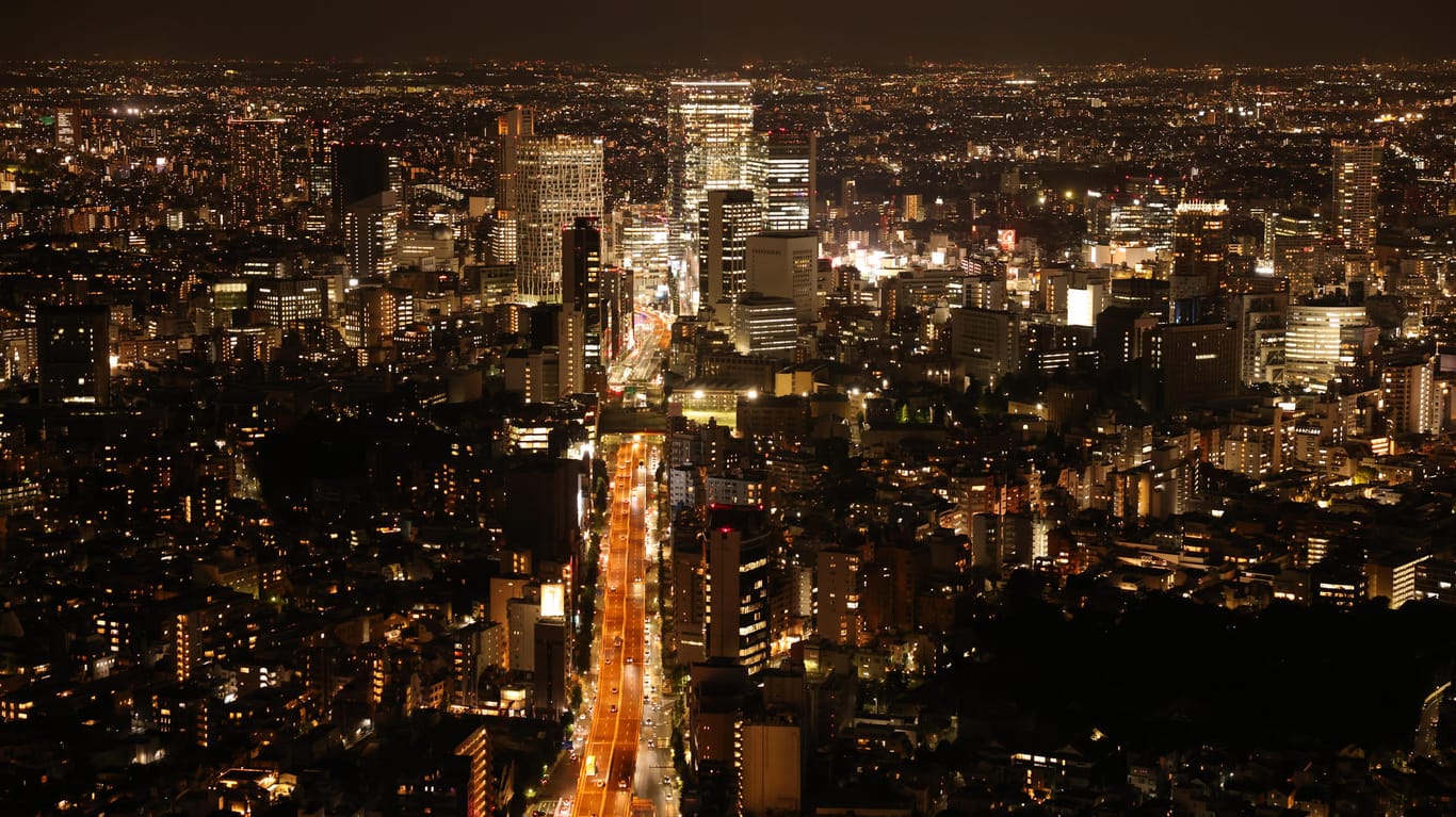 Tokio bei Nacht: Im Großraum der japanischen Hauptstadt wurde ein Erdbeben registriert. (Archivfoto)