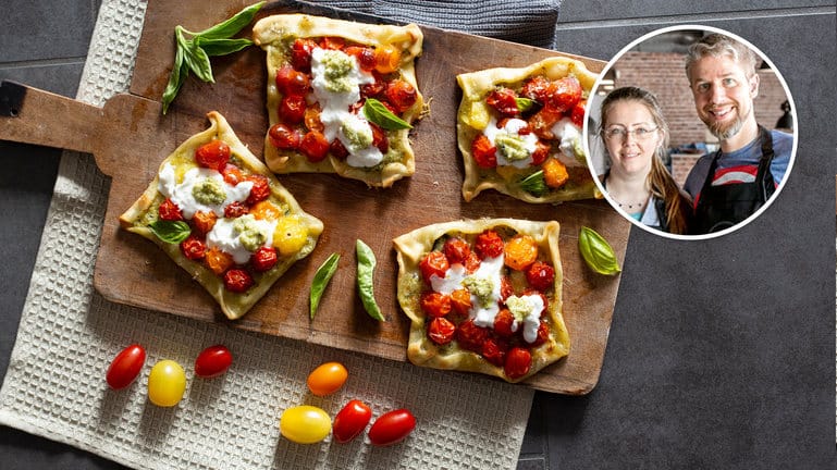 Tomaten-Burrata-Teilchen: Sie sind nach 20 Minuten im Backofen fertig.